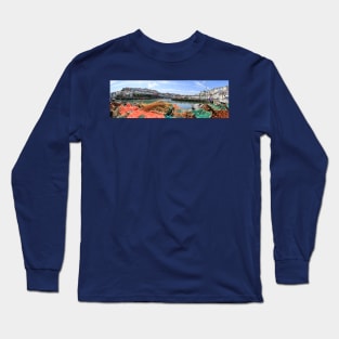 Brixham Harbour Panorama, Devon, UK Long Sleeve T-Shirt